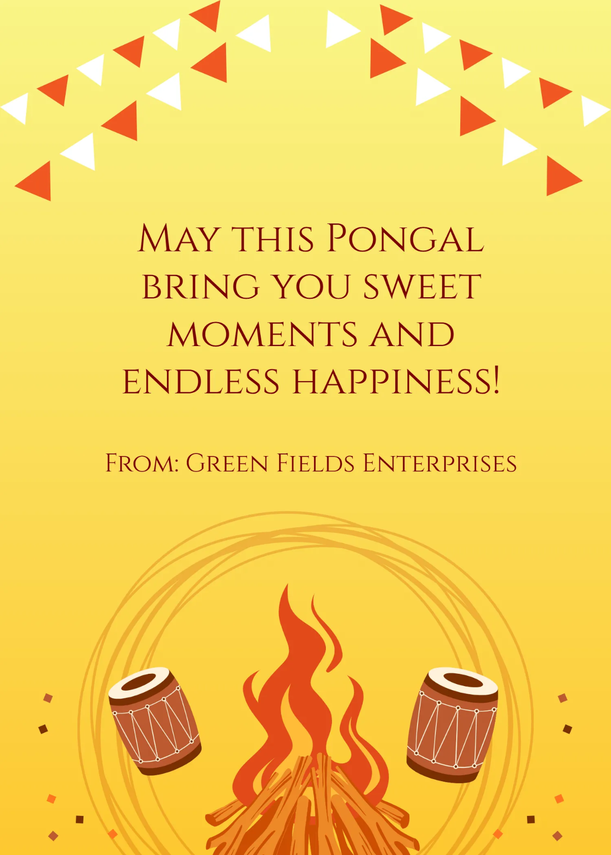 Free Special Pongal Wishes Template to Edit Online