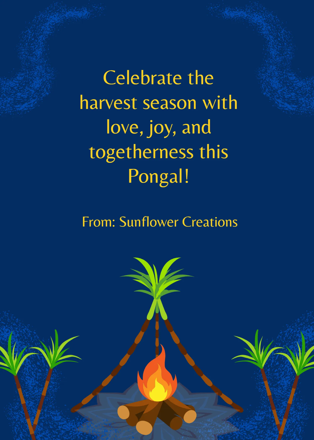 Free Beautiful Pongal Wishes Template to Edit Online