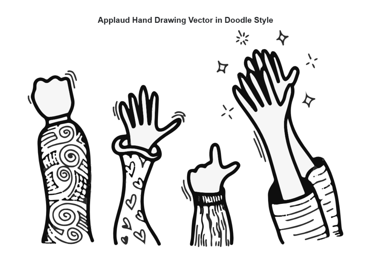 Free Applaud Hand Drawing Vector in Doodle Style to Edit Online