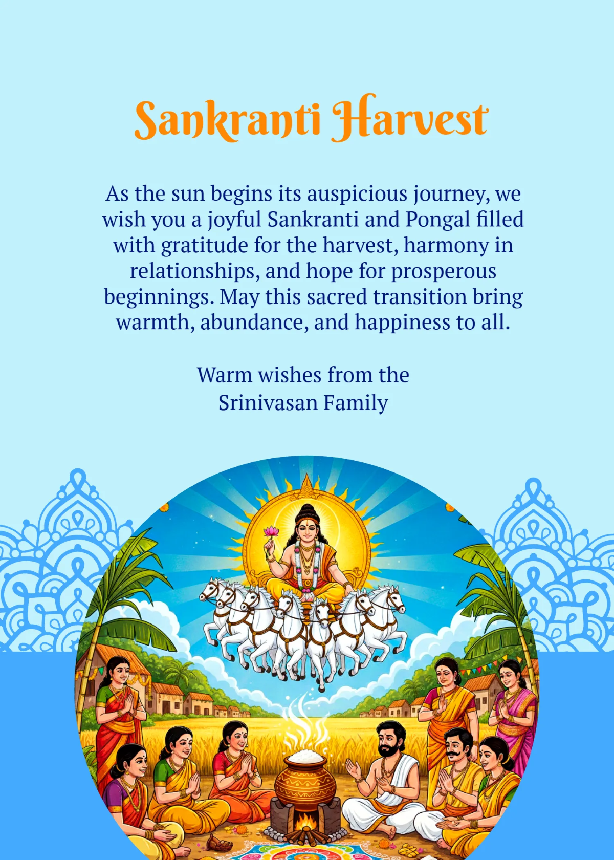 Free Sankranti Wishes Template to Edit Online