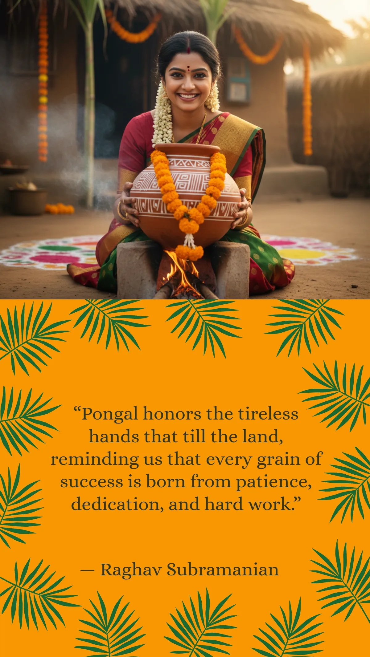 Pongal Hard Work Quote Template
