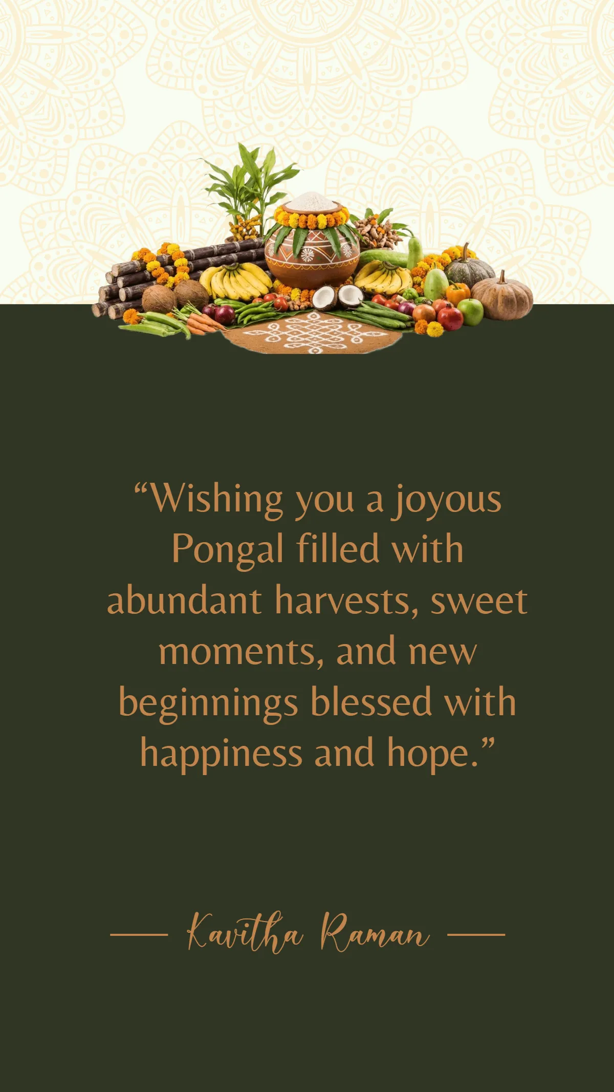 Pongal Wishes Quote Template