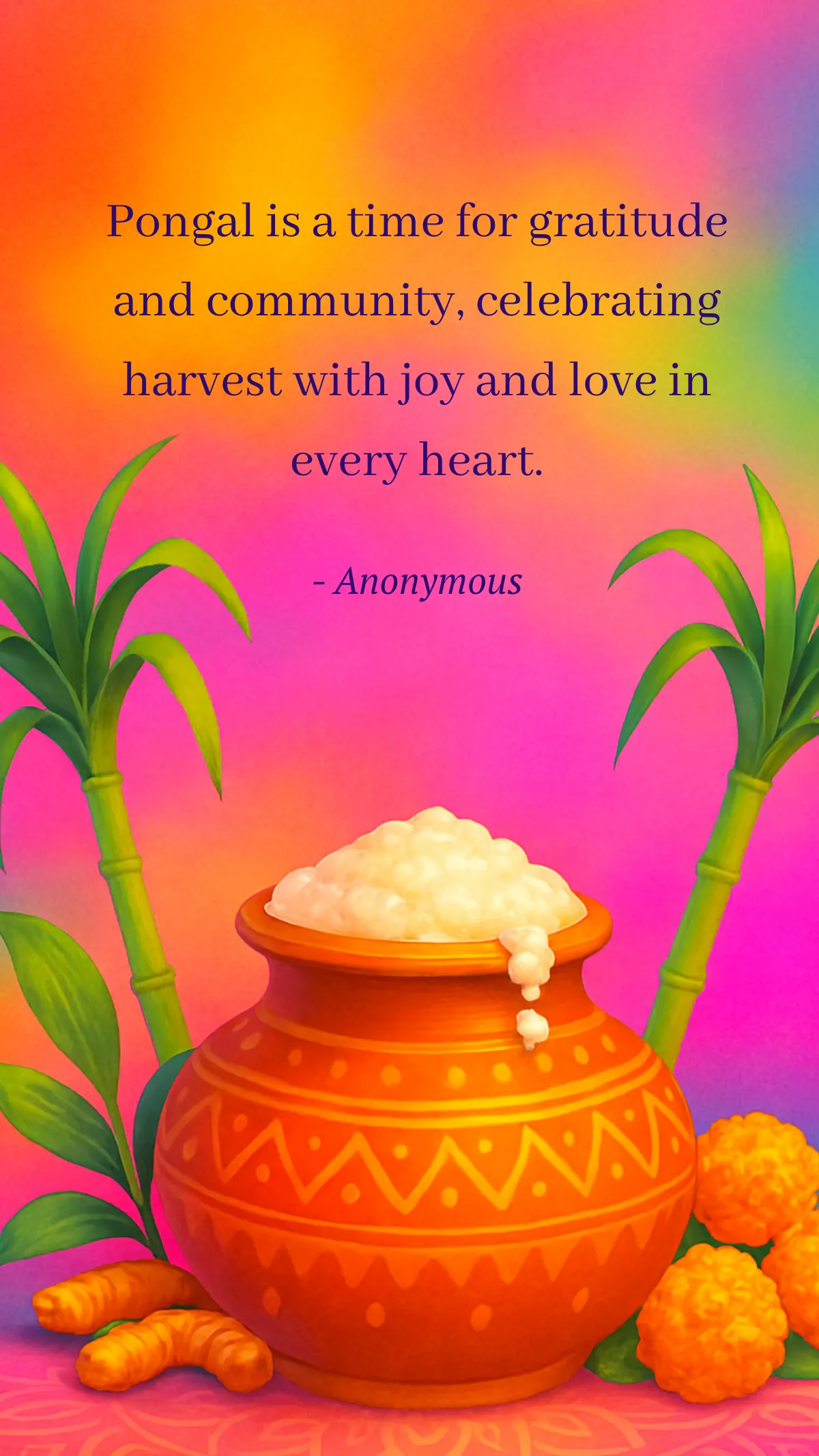 Joyful Pongal Quote Template