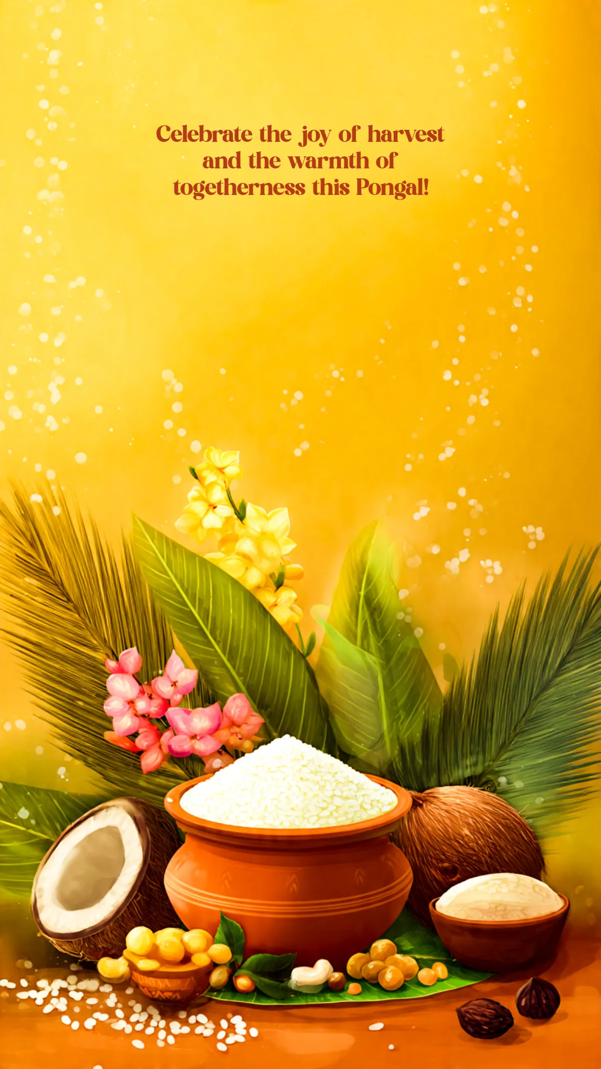 Free Beautiful Pongal Wallpaper Background Template to Edit Online
