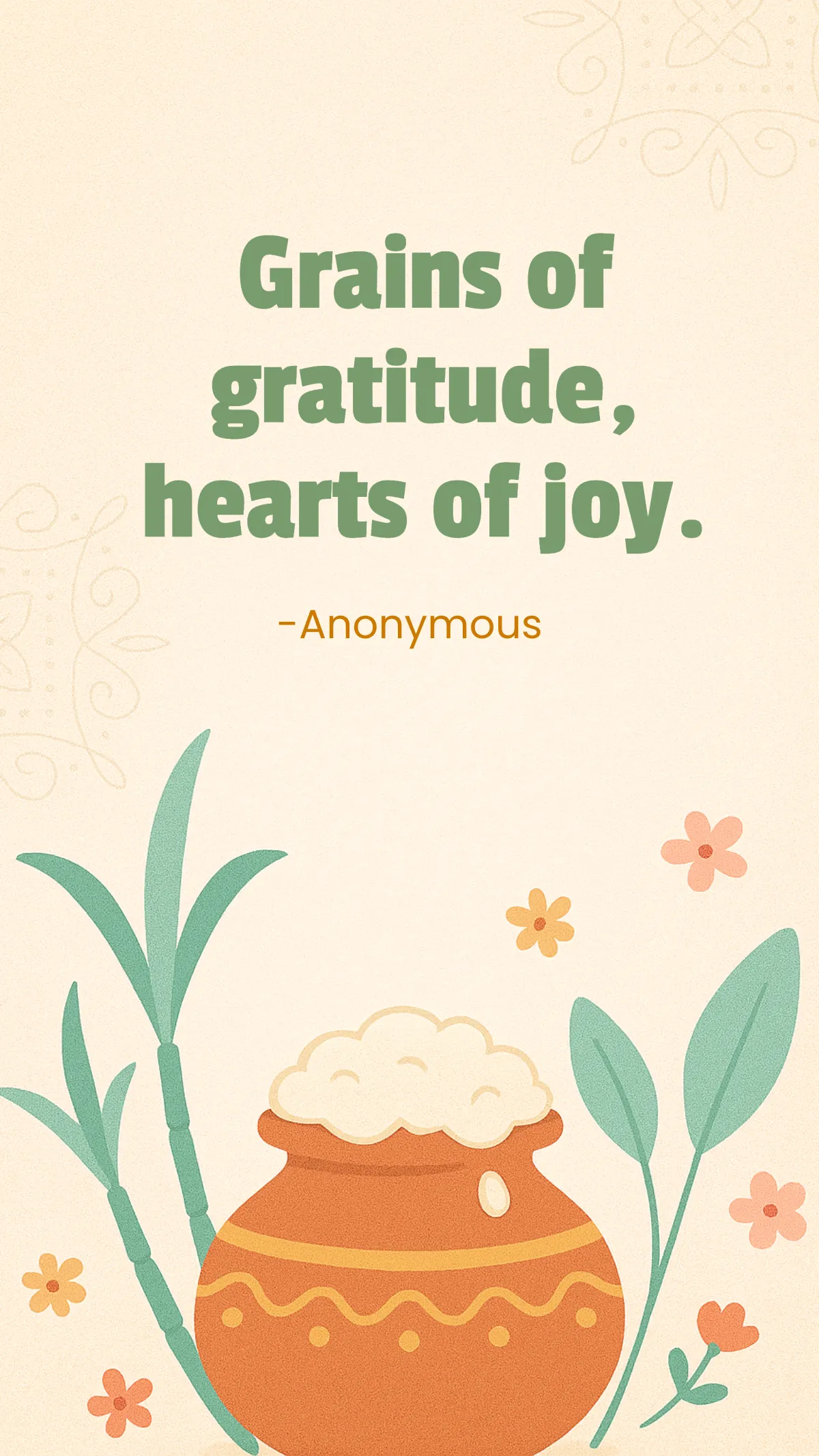 Free Illustrative Pongal Quote Template to Edit Online