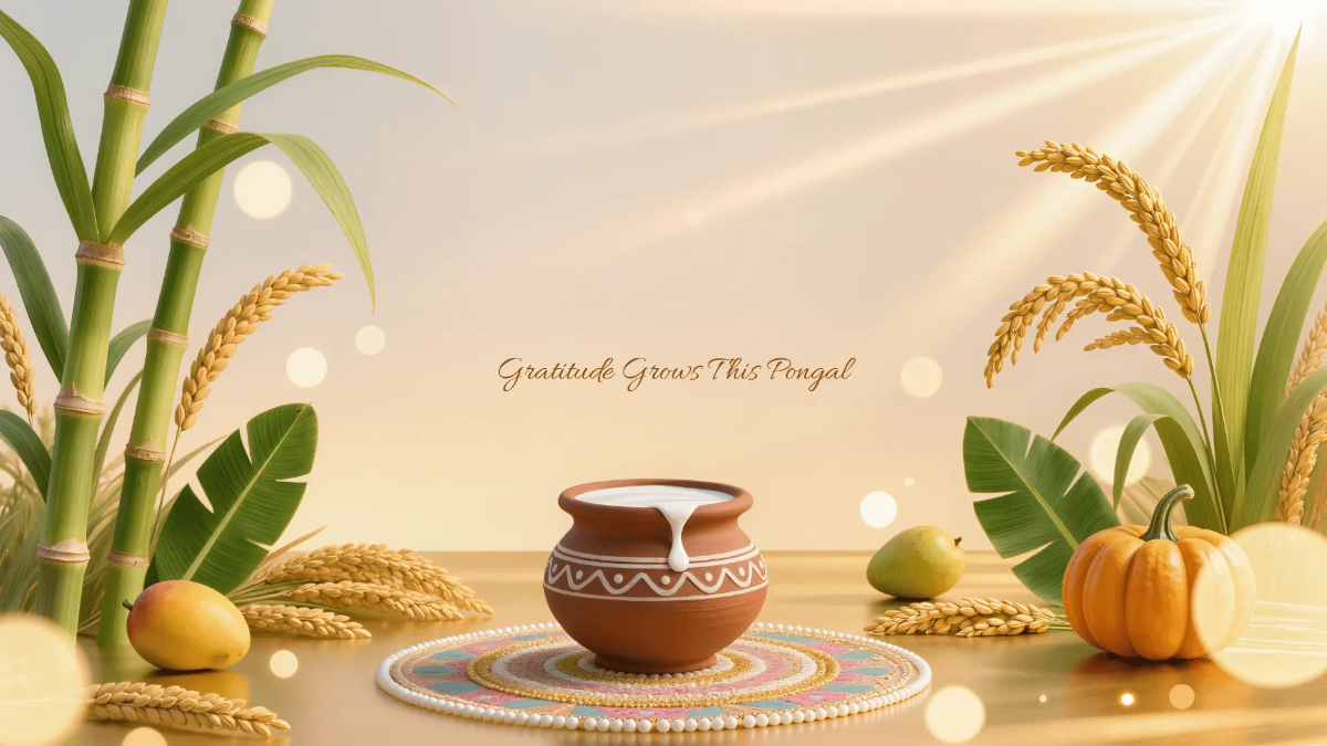 Free Elegant Pongal Background Template to Edit Online