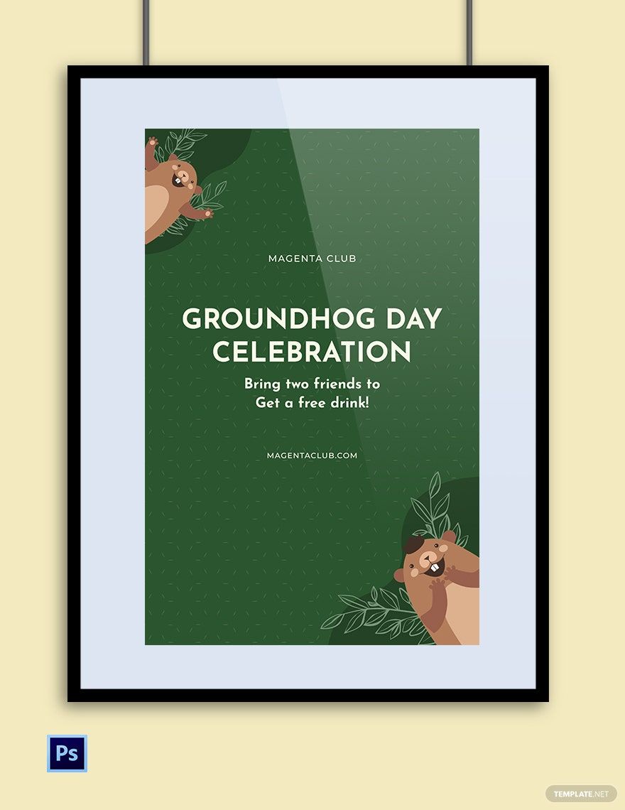 Groundhog Day Celebration Poster Template