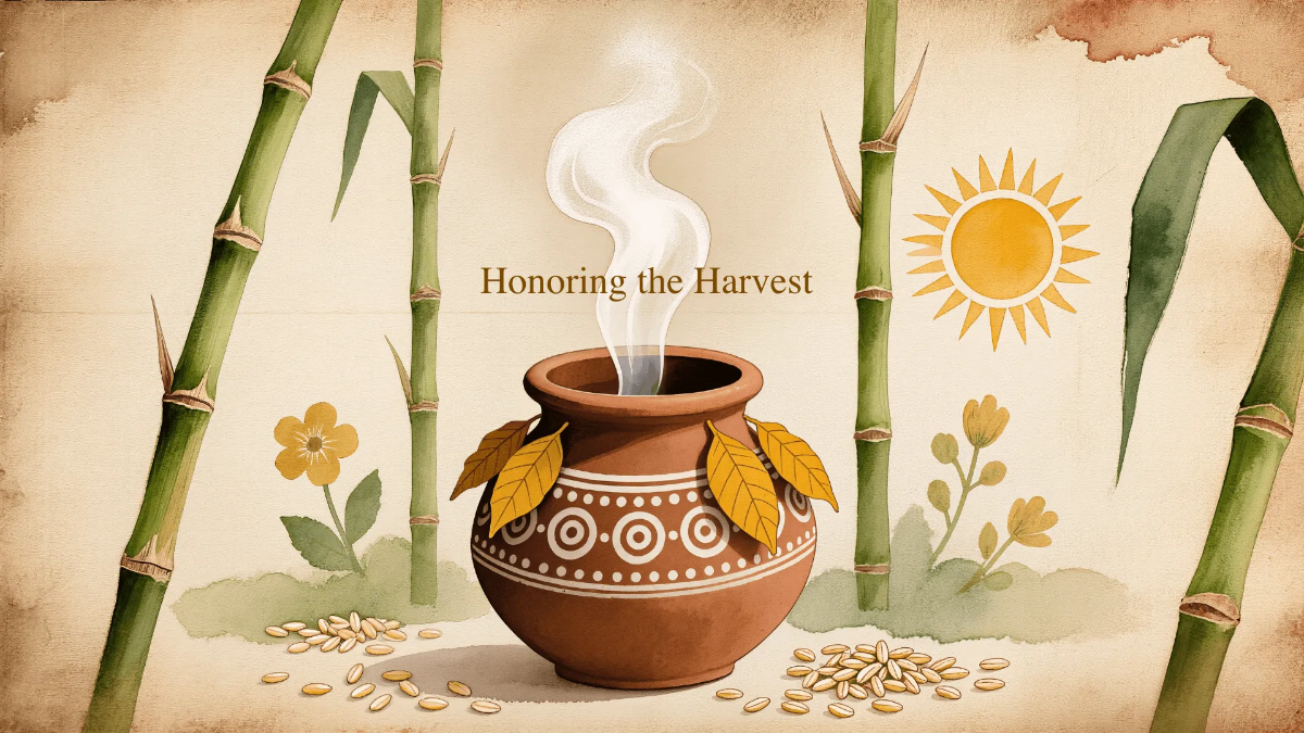 Free Vintage Pongal Background Template to Edit Online