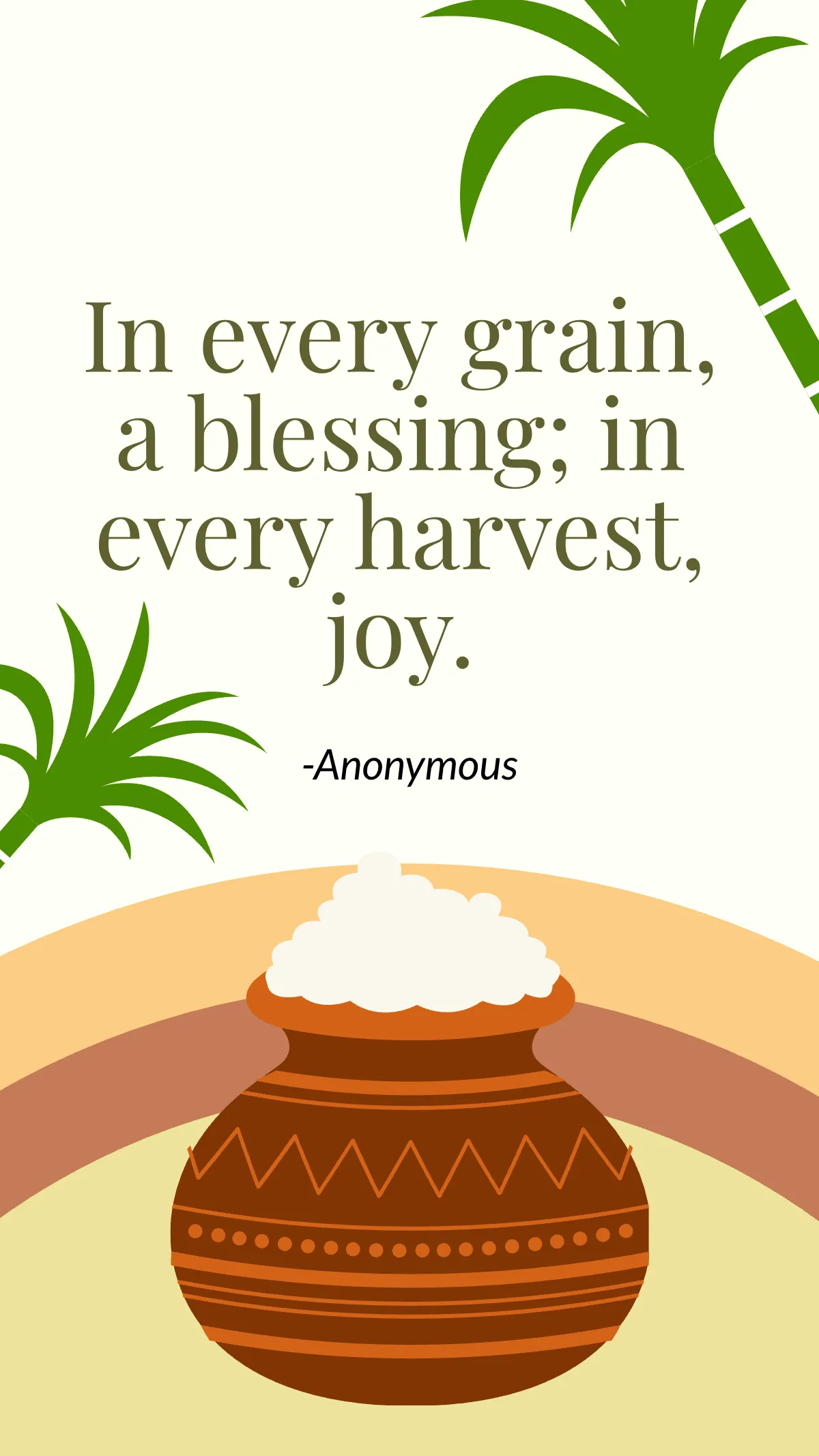 Free Classic Pongal Quote Template to Edit Online