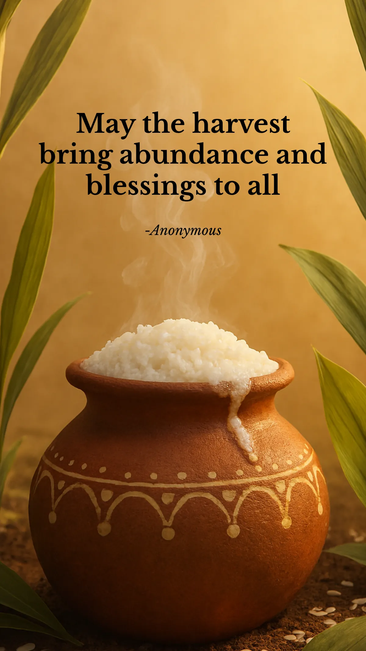 Free Blessed Pongal Quote Template to Edit Online