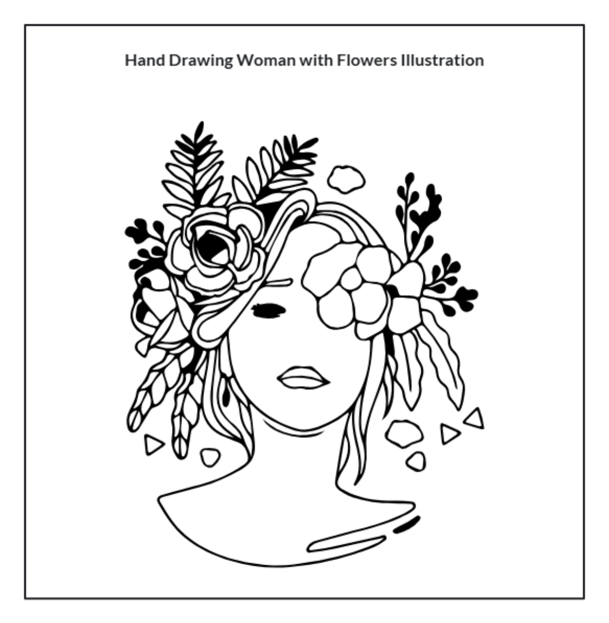 Free Hand Drawing Woman with Flowers Illustration to Edit Online Free Hand Drawing Woman with Flowers Illustration to Edit Online