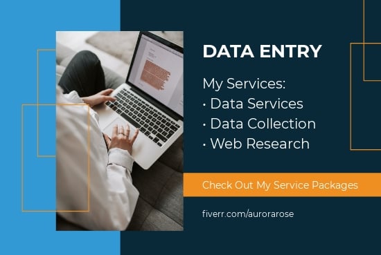Free Data Entry Service Fiverr Banner Template
