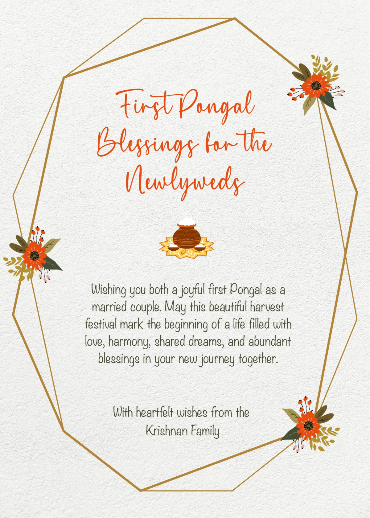 Free Pongal Thalai Wishes Template to Edit Online