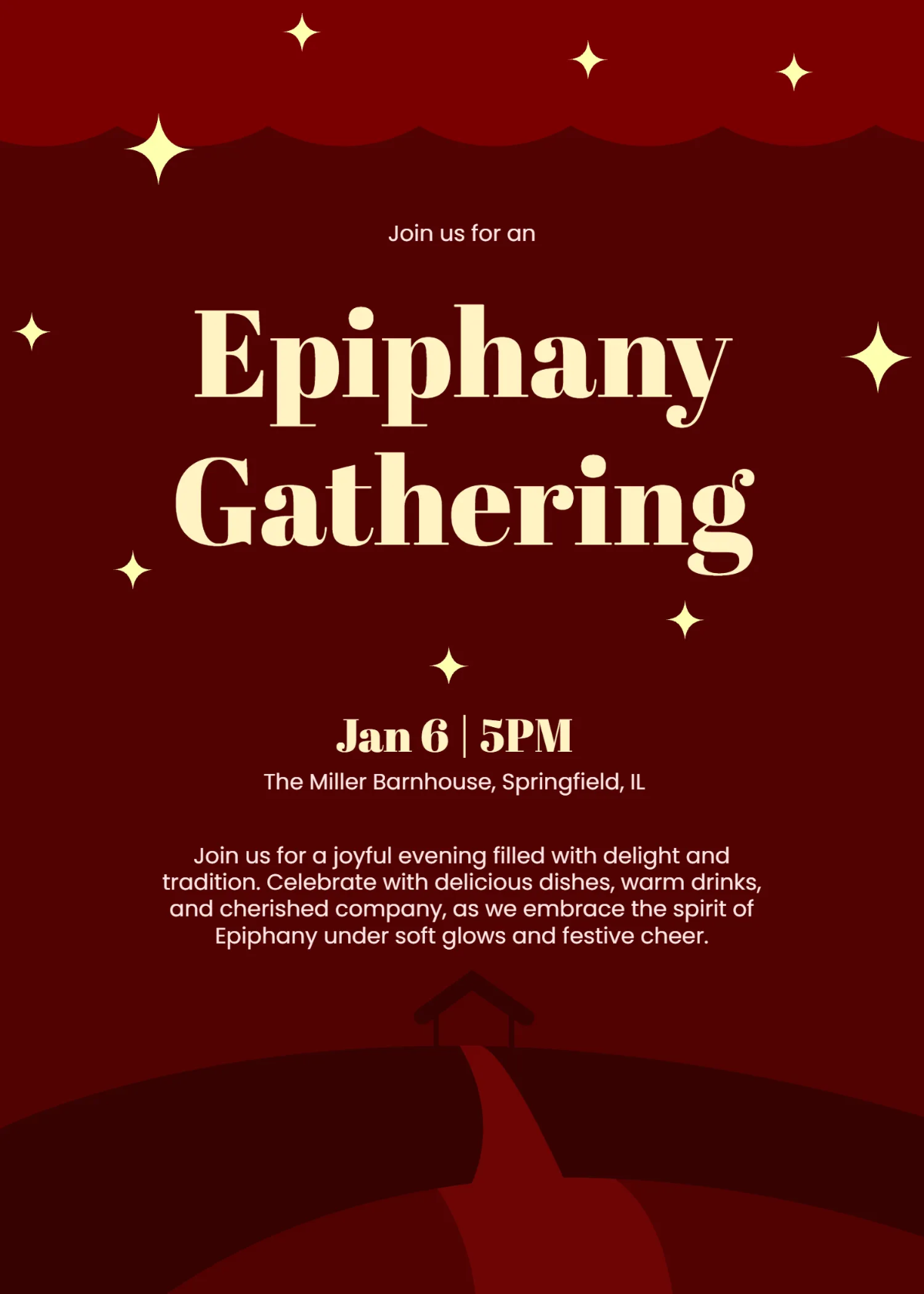 Free Simple Epiphany Invitation Template to Edit Online