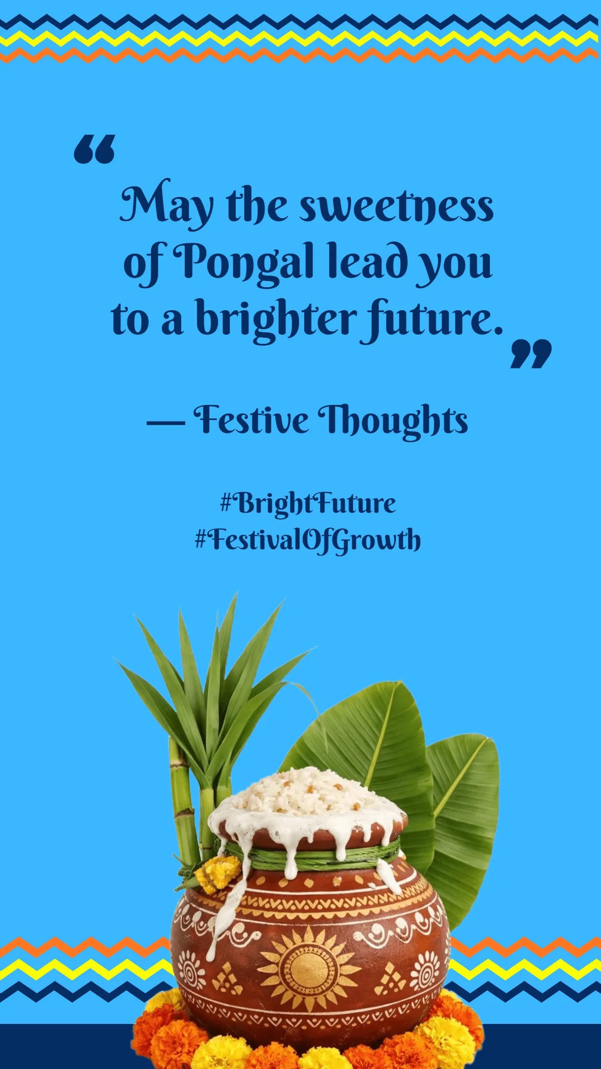 Free Pongal Bright Future Quote Template to Edit Online