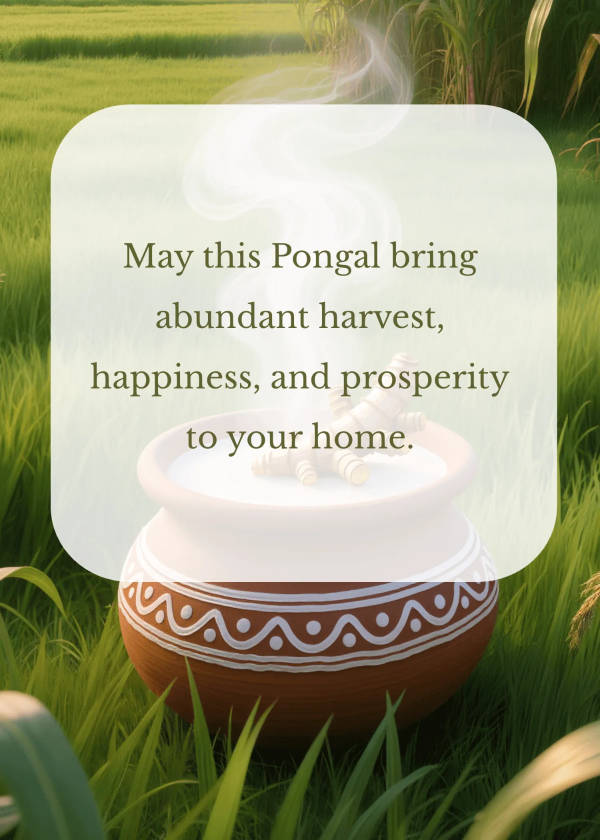 Free Pongal Wishes with scenery Template to Edit Online