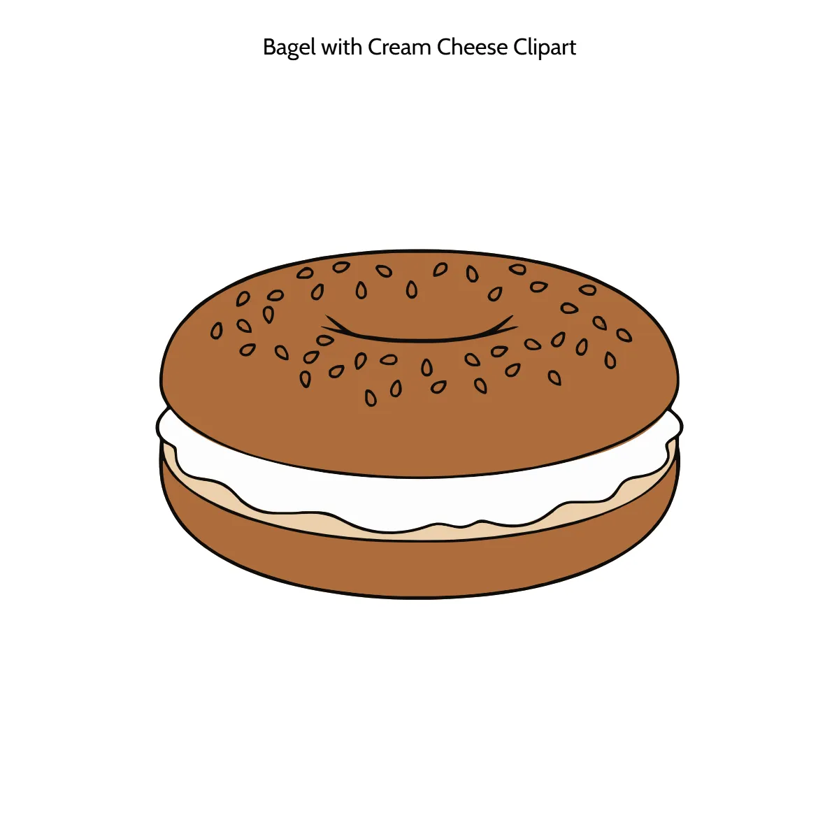 Free Bagel with Cream Cheese Clipart Template to Edit Online