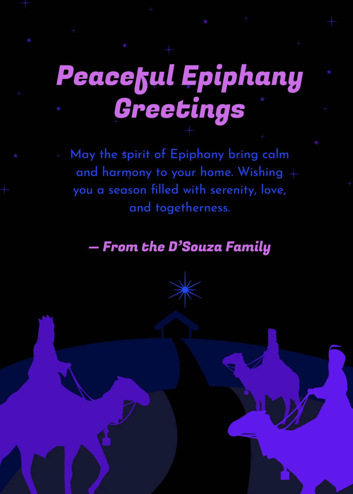 Free Epiphany Peace Wishes Template to Edit Online
