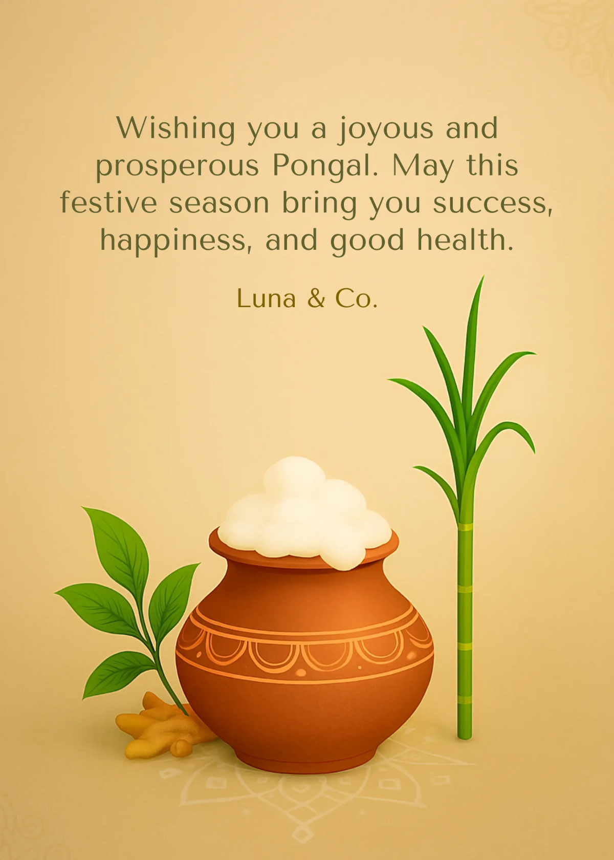 Free Professional Pongal Wishes Template to Edit Online