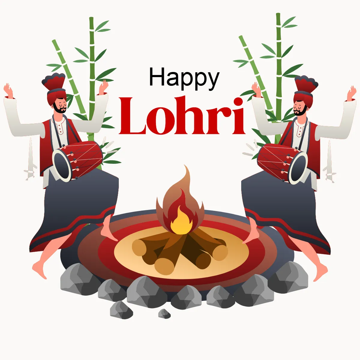 Free Lohri Holiday Clip Arts Template to Edit Online