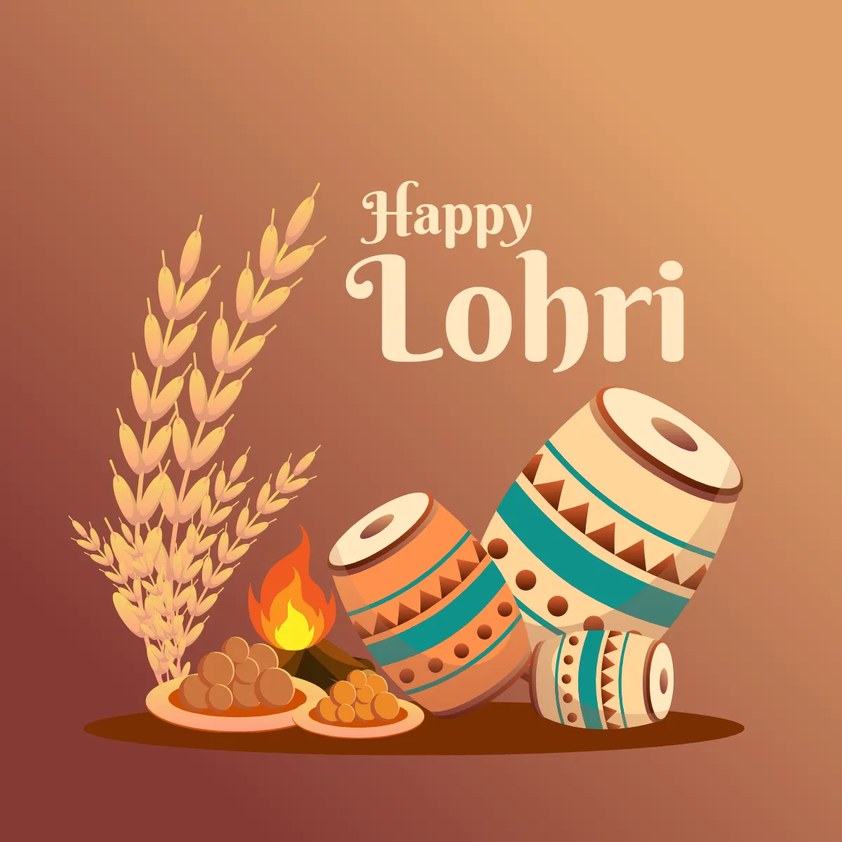 Free Lohri Element Clip Arts Template to Edit Online