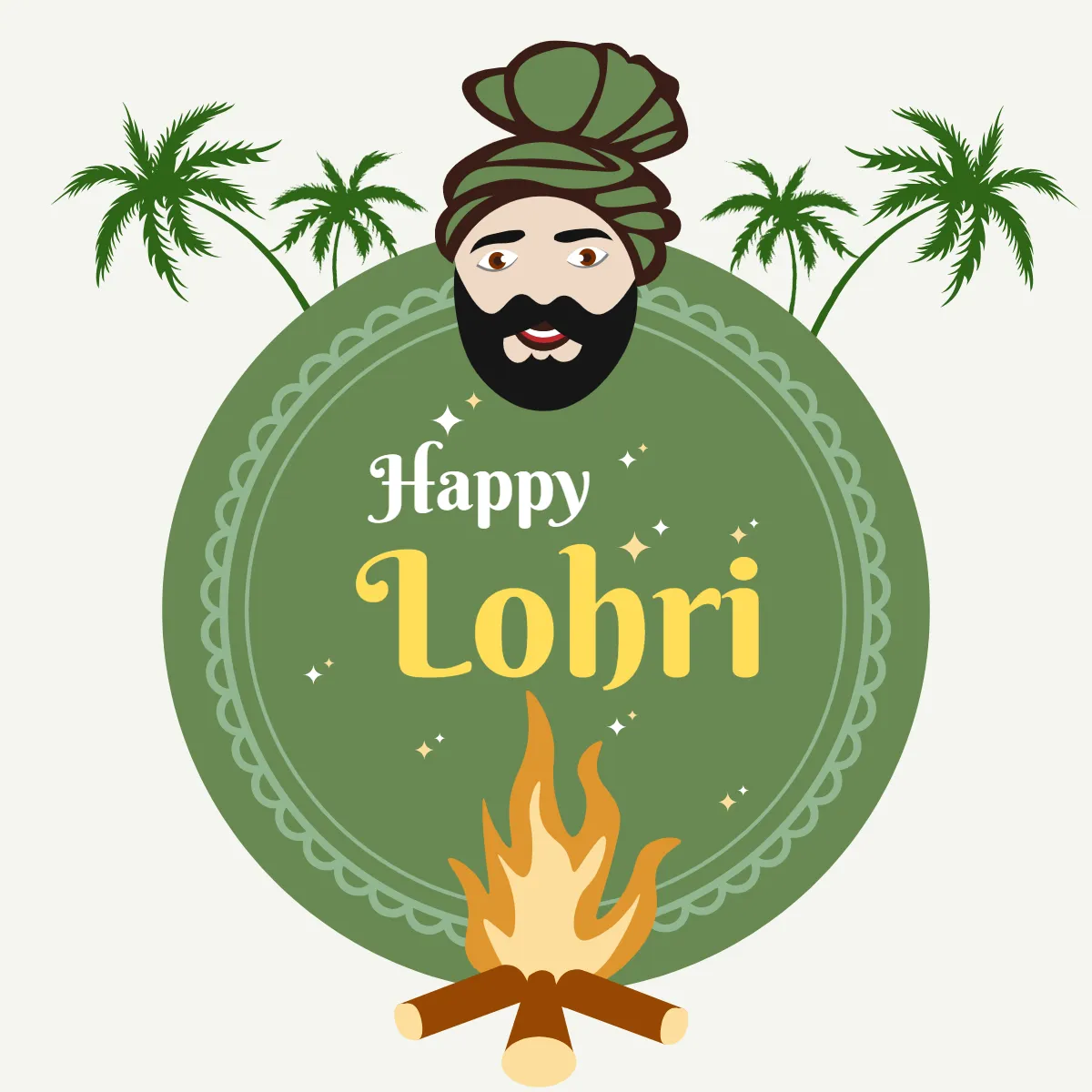 Free Lohri Festival Vector Clip Arts Template to Edit Online