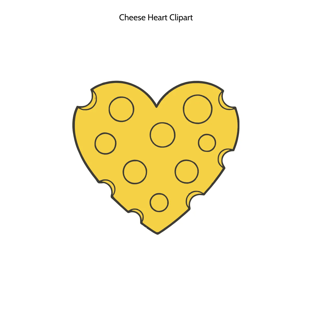 Free Cheese Heart Vector Clipart (PNG, SVG) to Edit Online