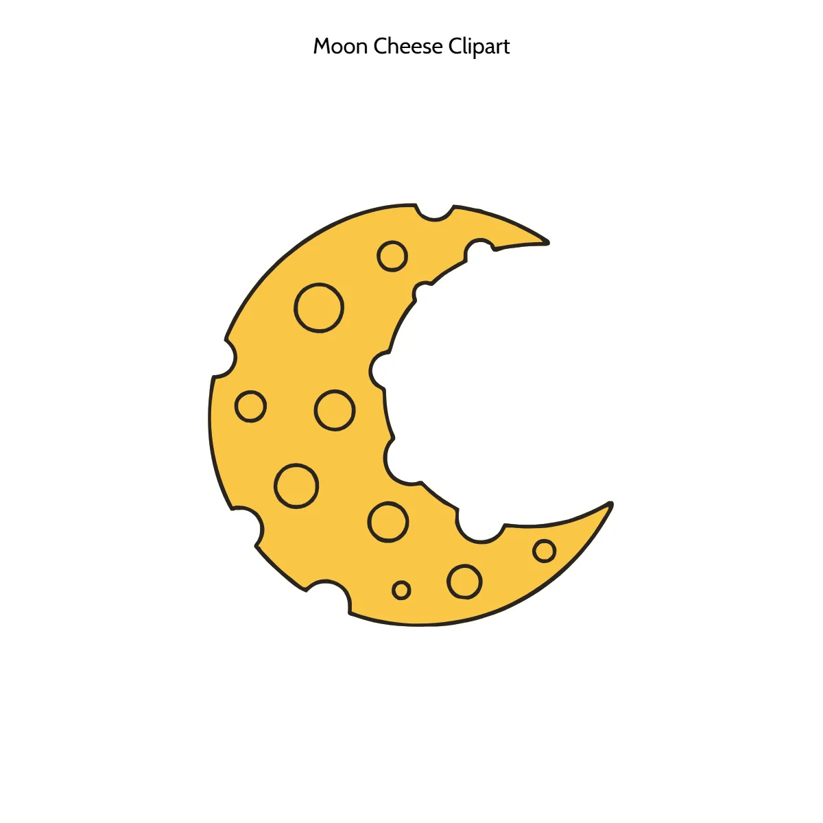 Free Moon Cheese Cartoon Vector Clipart (PNG, SVG) to Edit Online