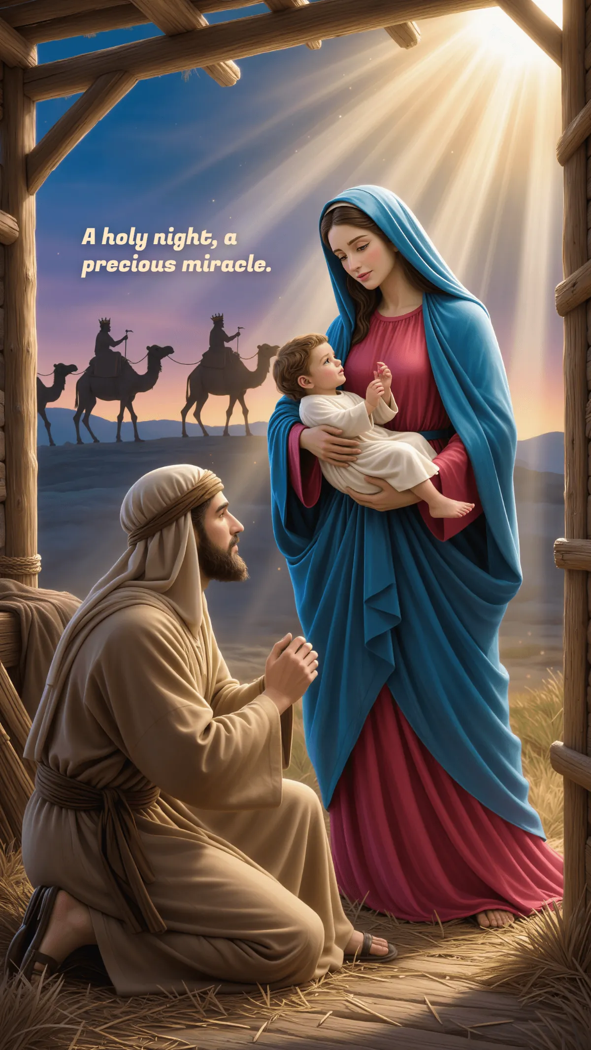 Free Epiphany Nativity Wallpaper Template to Edit Online