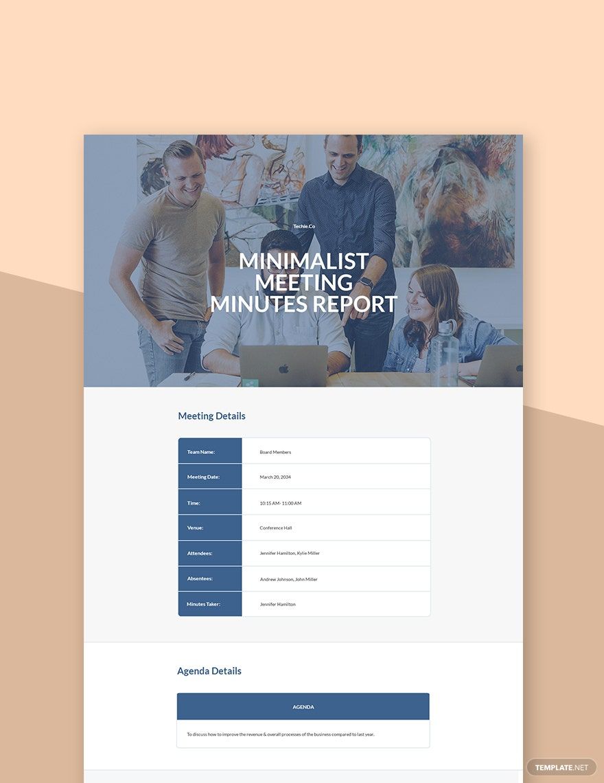 Minimalist Meeting Minutes Template