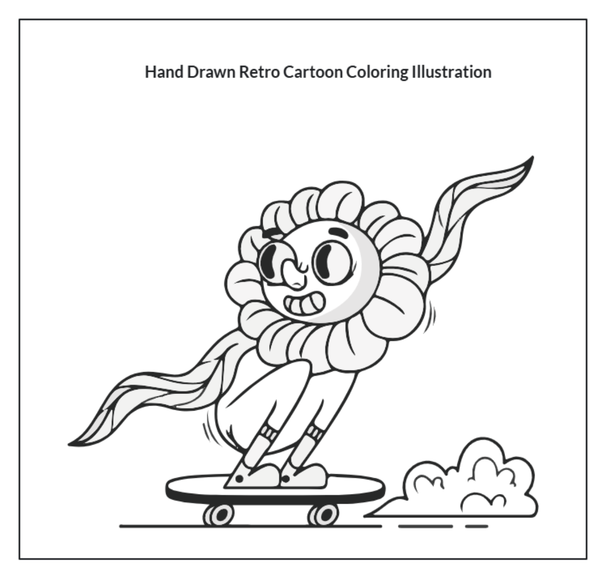 Free Hand Drawn Retro Cartoon Coloring Illustration to Edit Online
