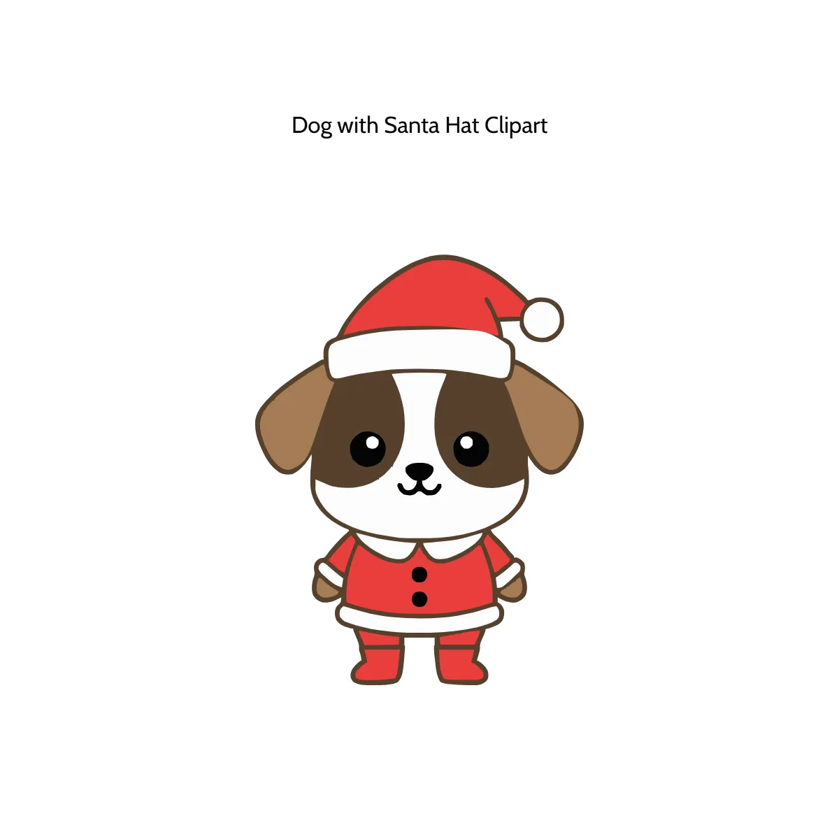 Free Dog with Santa Hat Vector Clipart (PNG, SVG) to Edit Online
