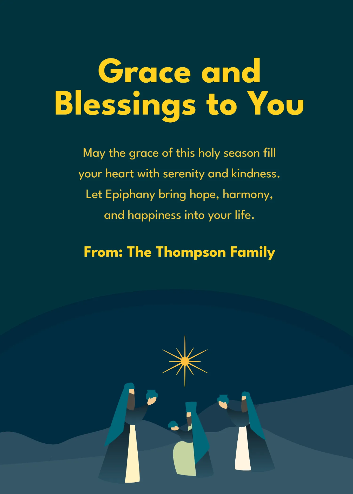 Free Epiphany Grace Wishes Template to Edit Online