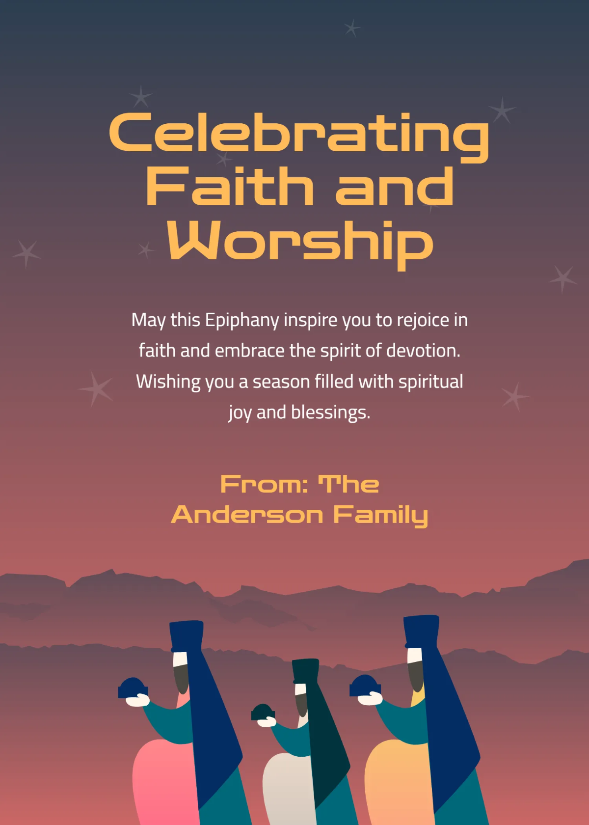 Free Epiphany Worship Wishes Template to Edit Online