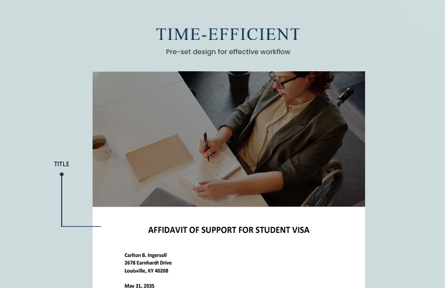 Affidavit of Support for Student Visa Template