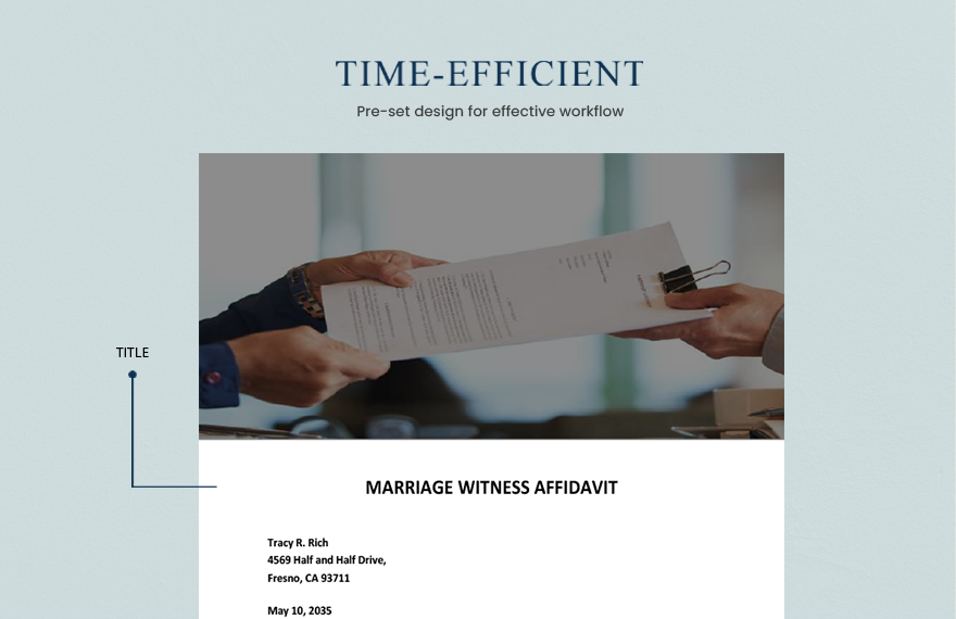 Marriage Witness Affidavit Template
