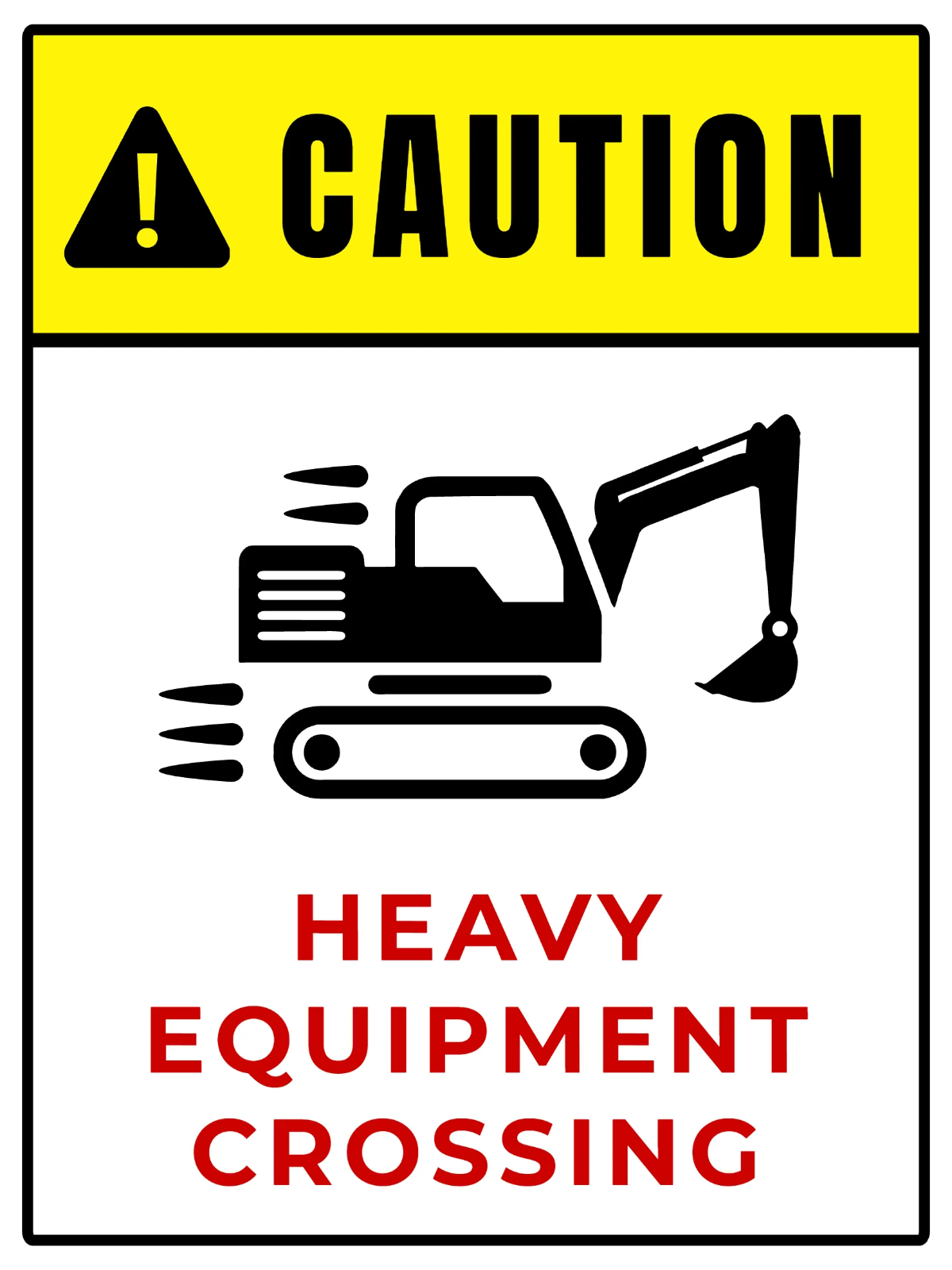 Free Construction Heavy Equipment Sign Template to Edit Online