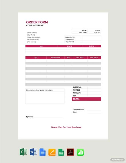 37+ Order Form Templates - PDF, DOC, Excel