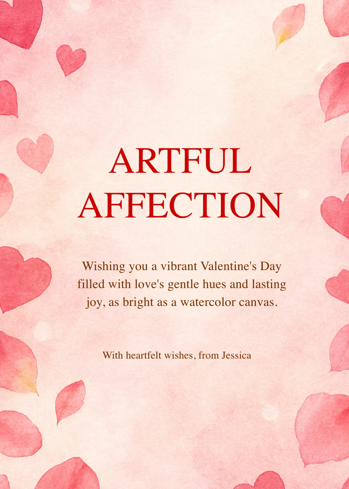 Water Color Valentines Day Wishes Template to Download Water Color Valentines Day Wishes Template to Download