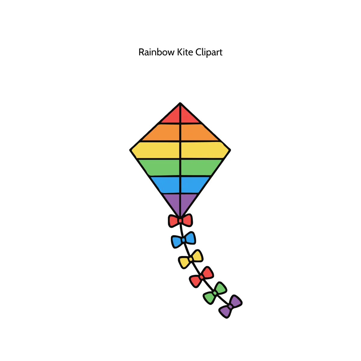 Free Rainbow Kite Vector Clipart (PNG, SVG) to Edit Online