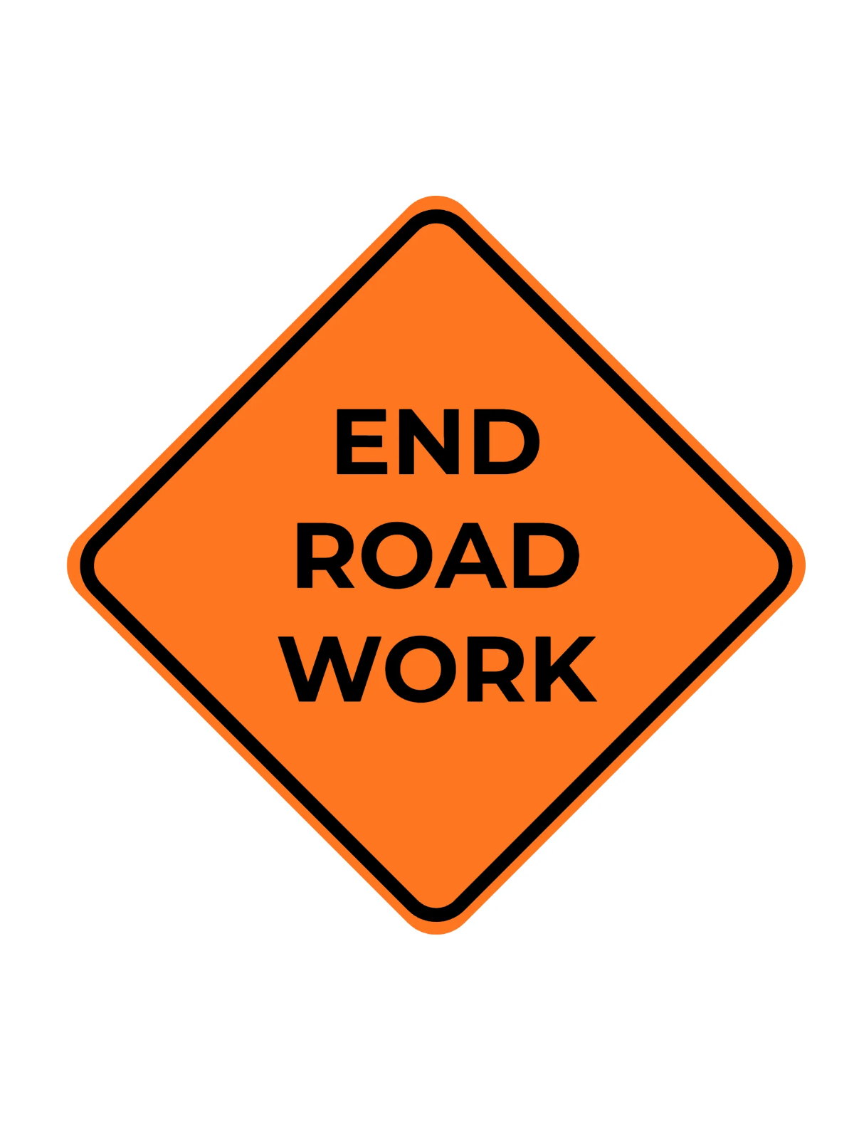Free End Road Work Construction Sign Template to Edit Online