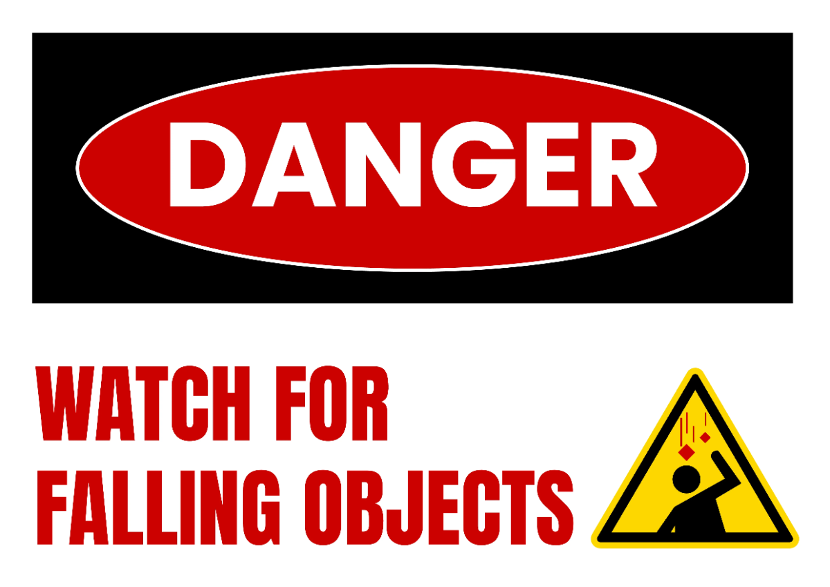Free Falling Objects Construction Sign Template to Edit Online