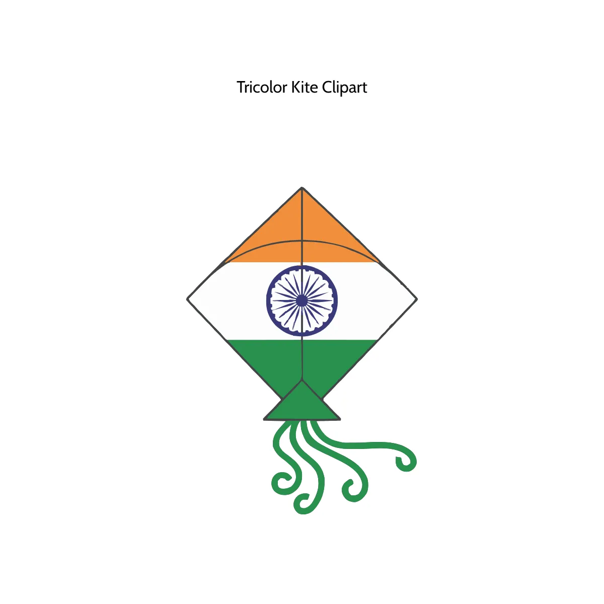Free Tricolor Kite Vector Clipart (PNG, SVG) to Edit Online
