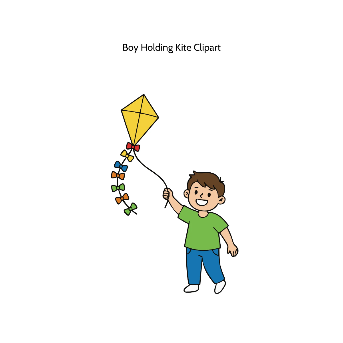 Free Boy Holding Kite Vector Clipart (PNG, SVG) to Edit Online