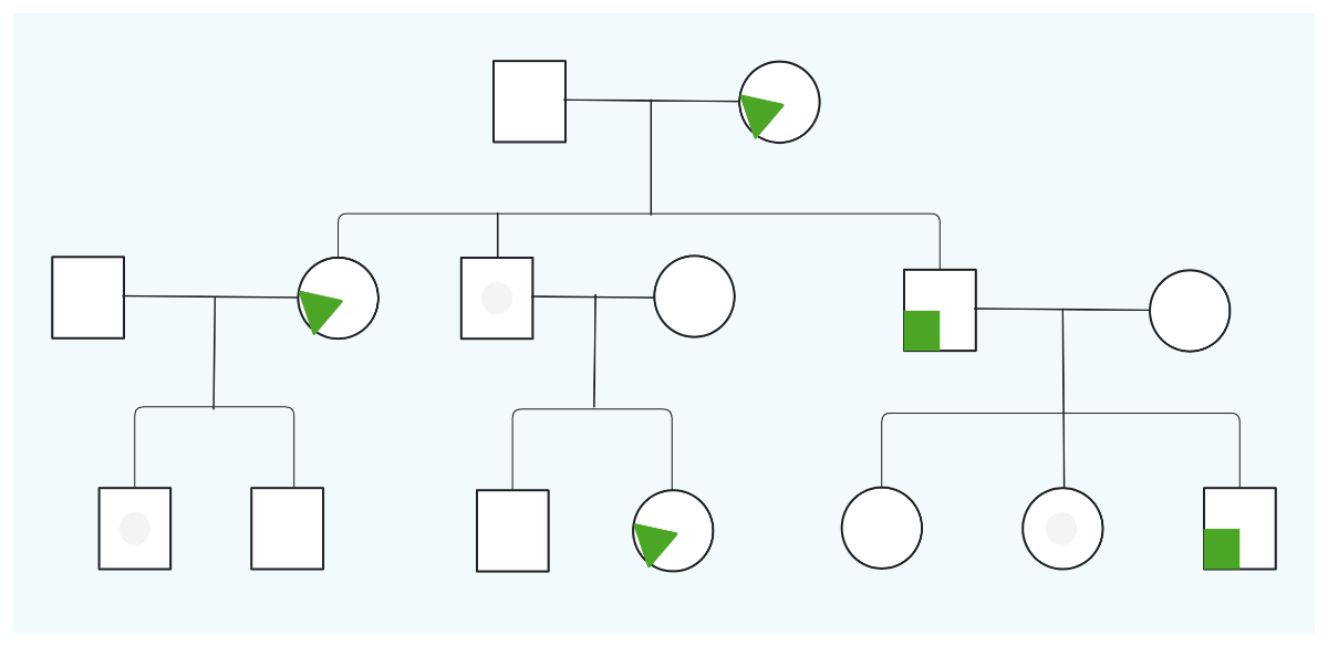 Genogram with Inheritance of Diabetes