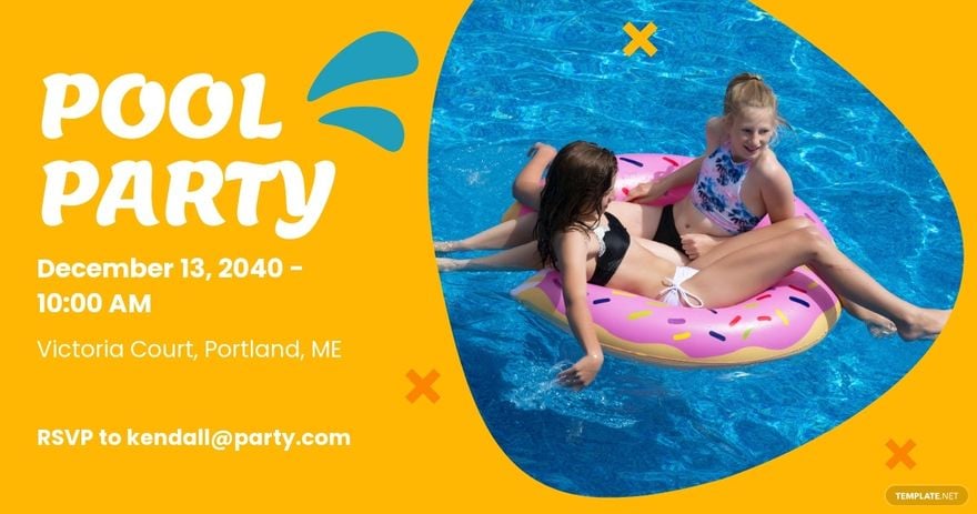 Free Pool Party Facebook Post Template
