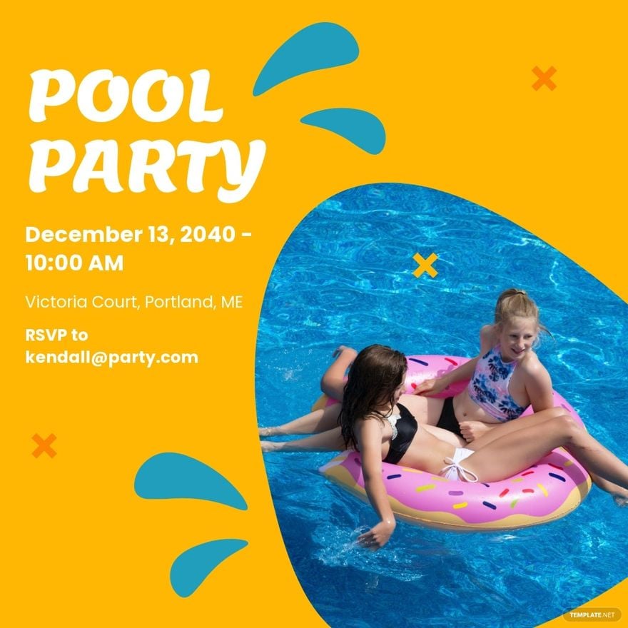 Free Pool Party Instagram Post Template