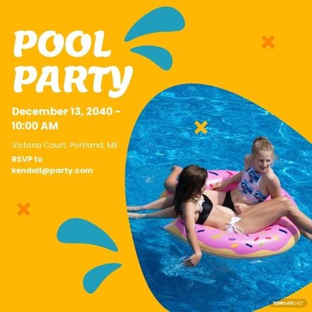 Free Pool Party Whatsapp Post Template