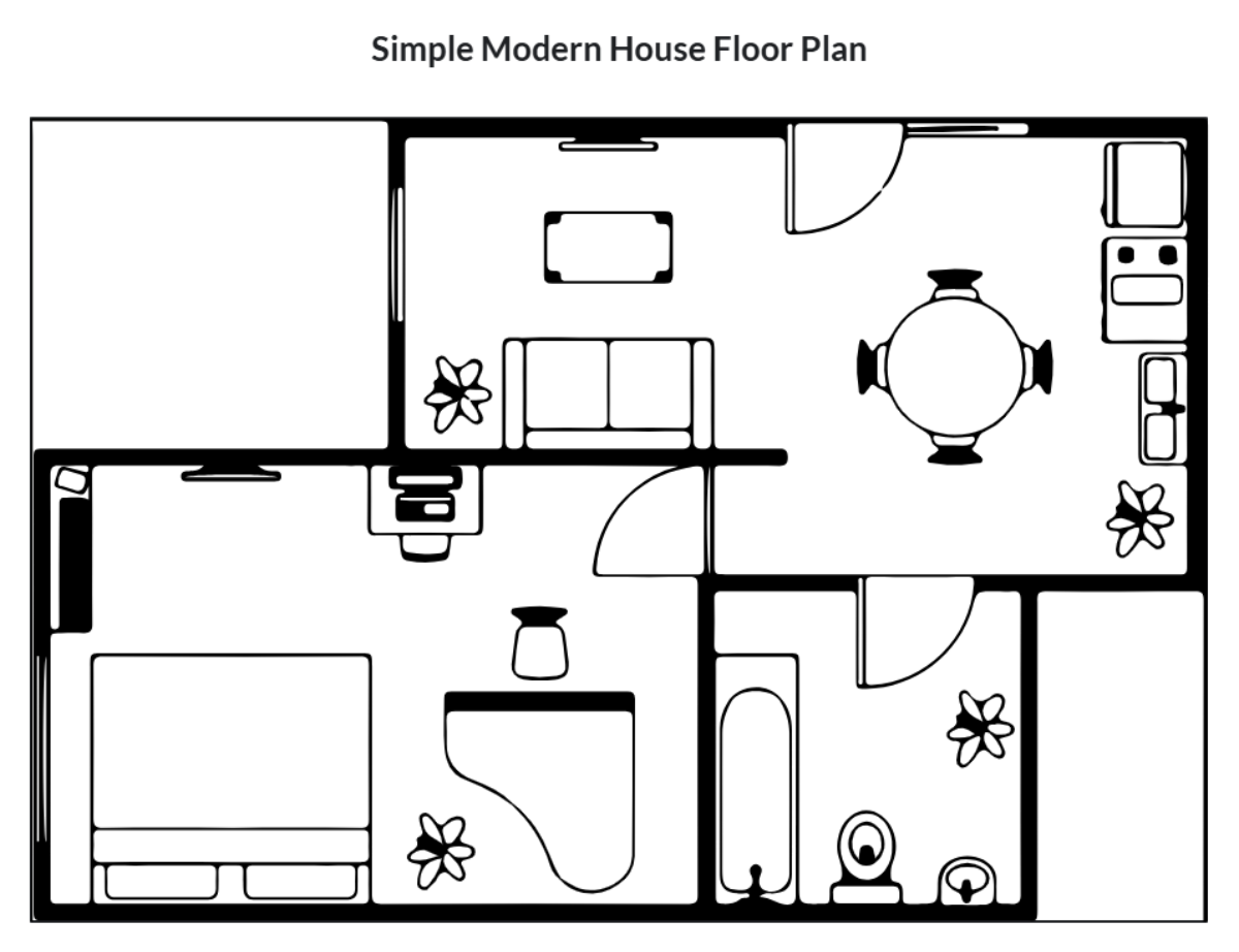 Free Simple Modern House Floor Plan Template to Edit Online