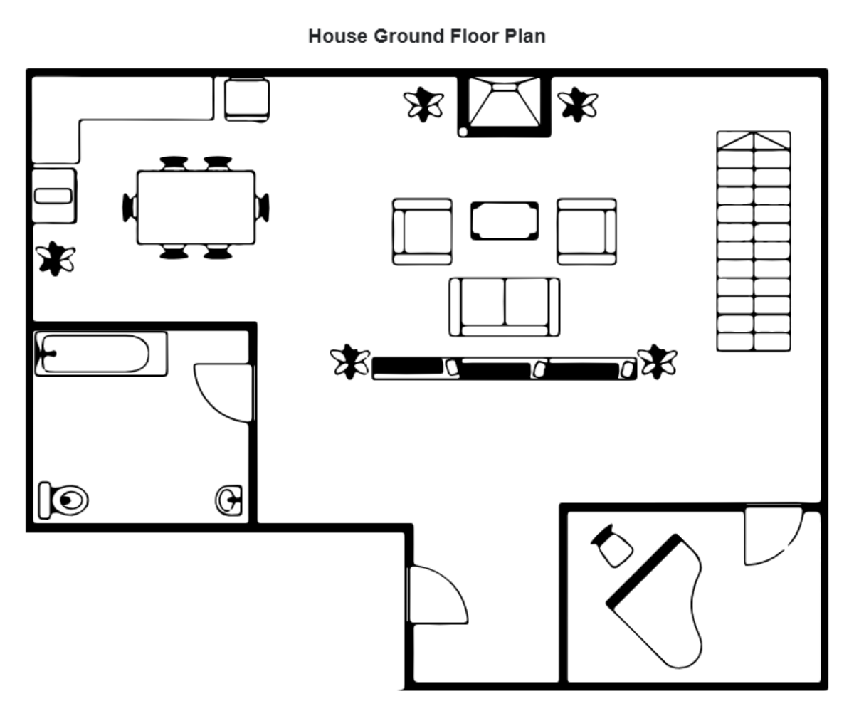 Free House Ground Floor Plan Template to Edit Online